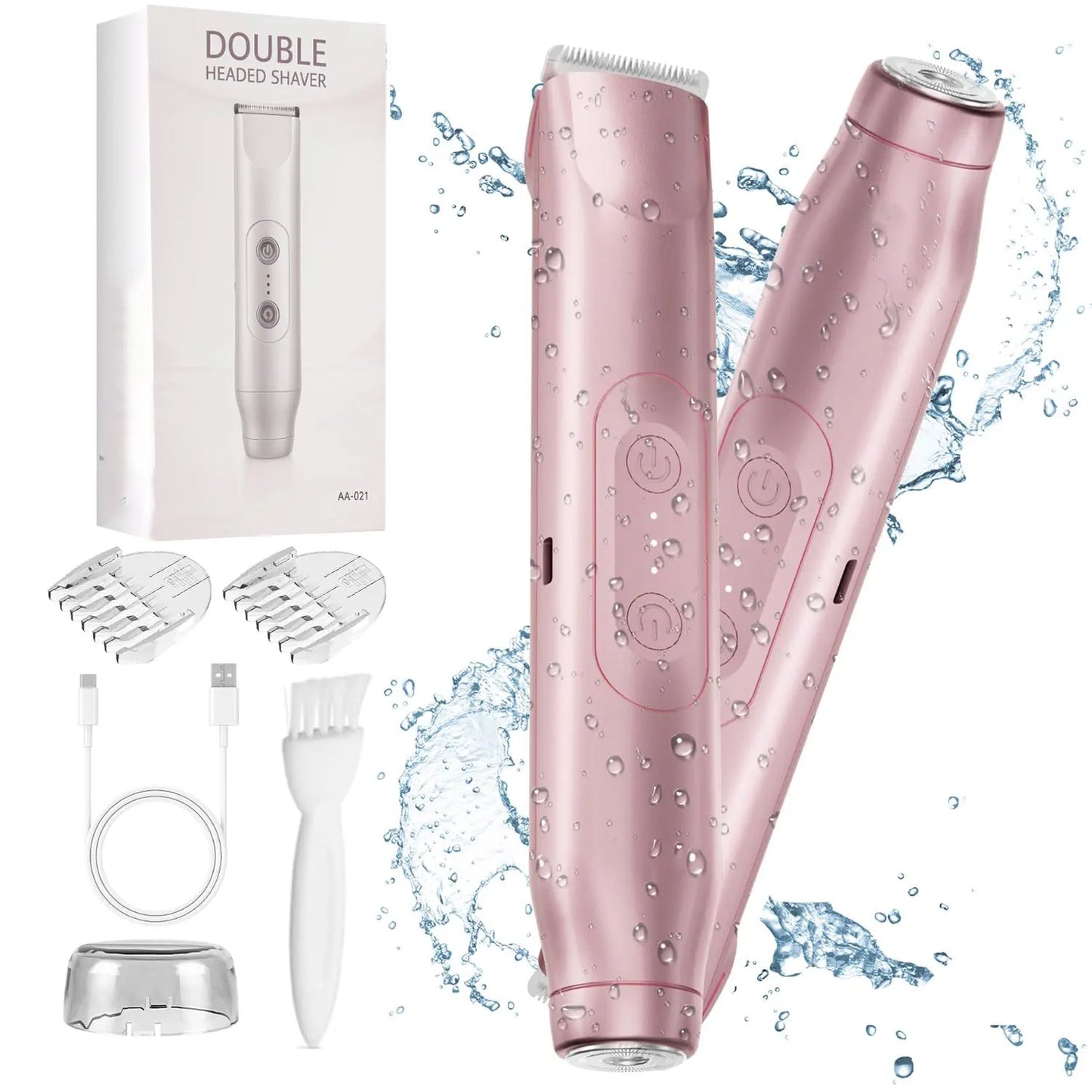 2-in-1 Electric Shaver for Women – Rechargeable Bikini & Facial Trimmer